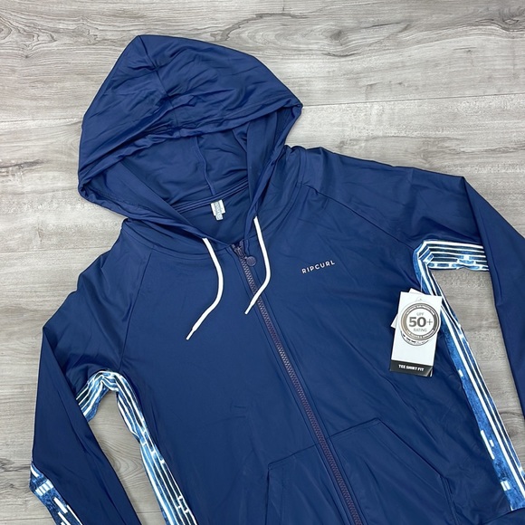 ☀️RIP CURL☀️ WOMENS LONG SLEEVE ZIP SURF HOOD RASH GUARD - Picture 5 of 10